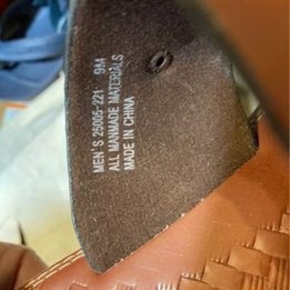 New Men’s Stacey Adams Leather Sandals in brown cognac size 9 medium main image 7